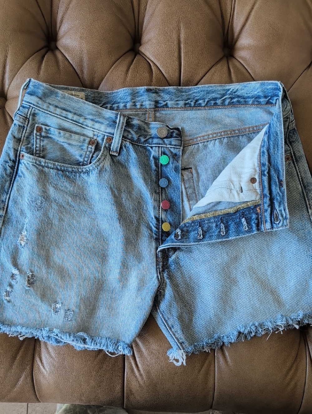 Levi's *Rare* 145th Anniversary 501 Shorts Big E with Multicolor Button Fly